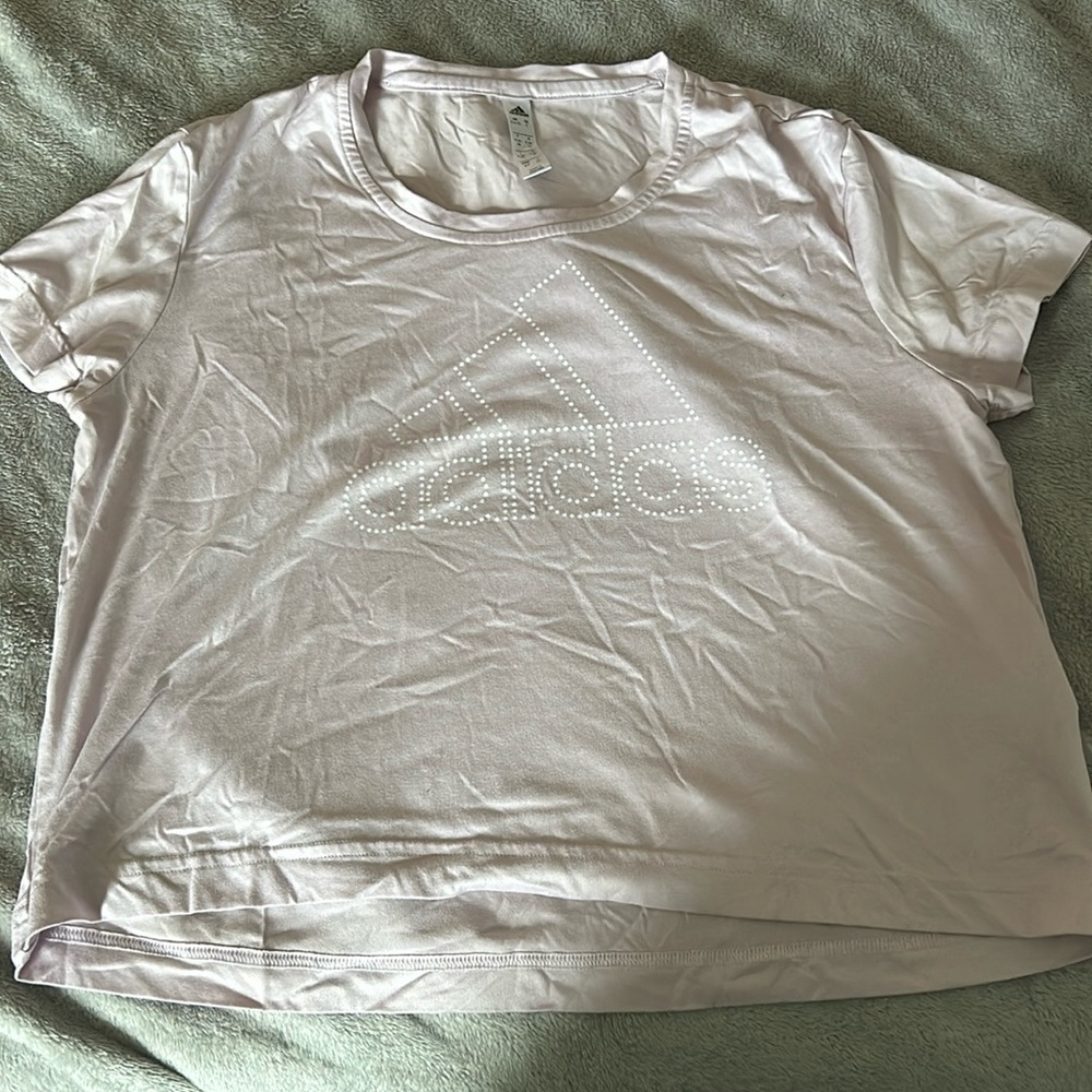 Powder pink adidas shirt